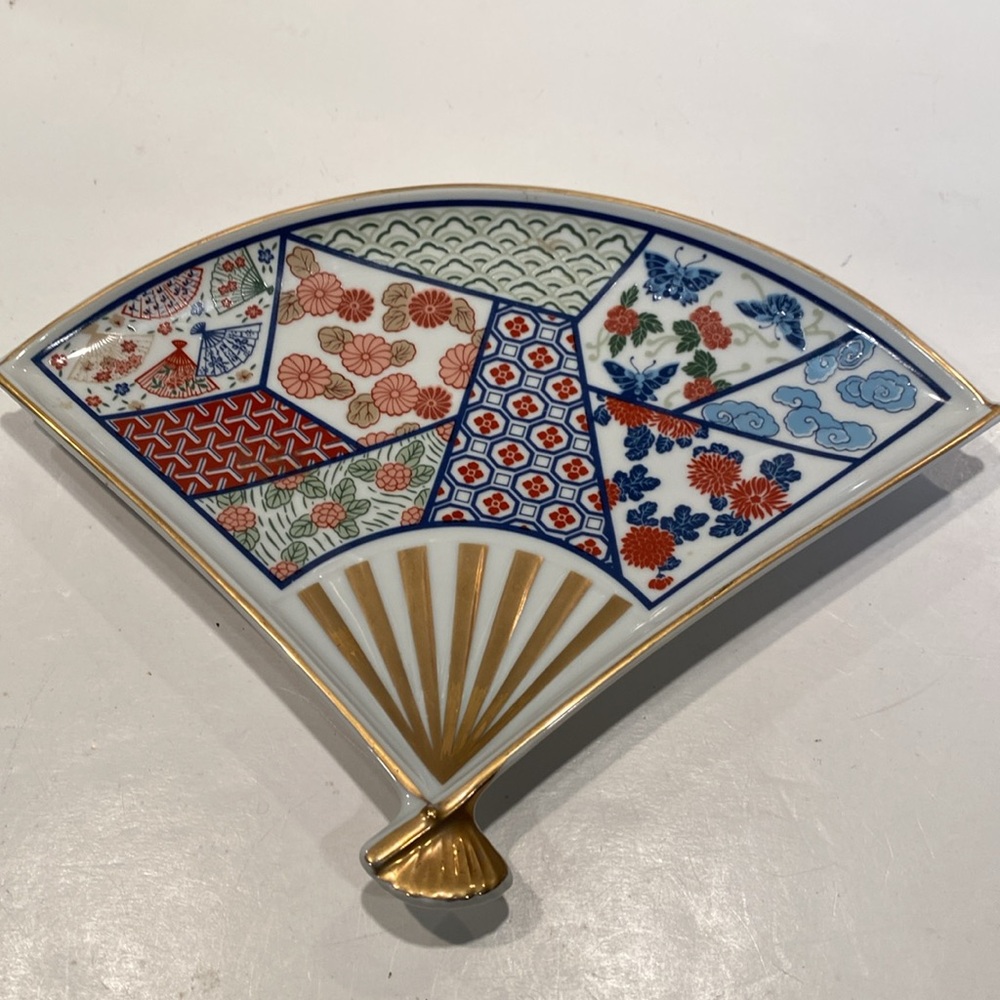 Vintage Mikado Ceramic Fan-Shaped Dish